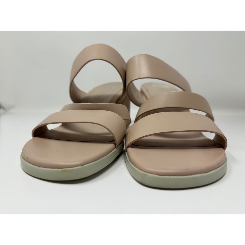 ECCO Shape 35 Women Block Sandal Nude Beige Leather Multi Strap Slide EU 40 US 9 - Picture 4 of 9